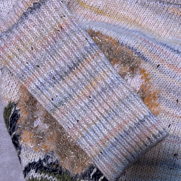 Anthropologie Cream, Gold,Green Floral Cocoon Sweater…NWT - Picture 4 of 10